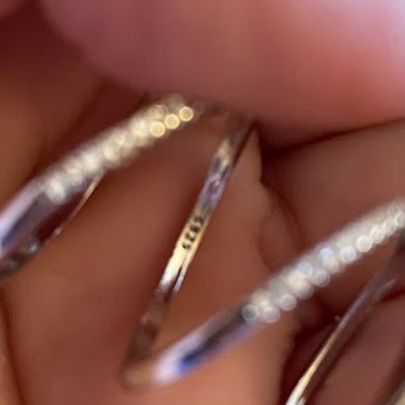 STERLING SILVER ZIRCON GEOMETRIC RING - Picture 5 of 5